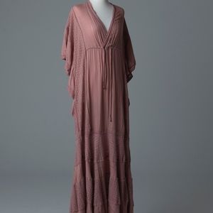 Free People Pink Tie Dress Maxi